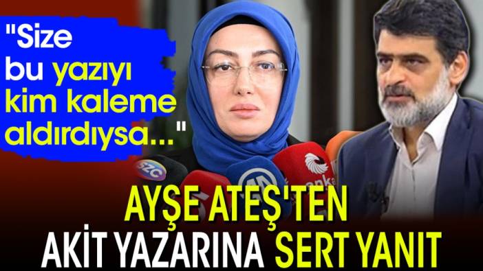 Ayşe Ateş'ten Akit yazarına sert yanıt: "Size bu yazıyı kim kaleme aldırdıysa..."