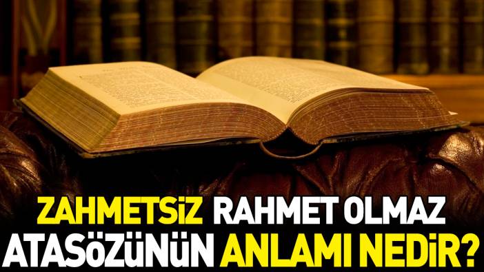 Zahmetsiz rahmet olmaz atasözünün anlamı nedir?