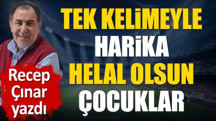 Tek kelimeyle harika. Helal olsun çocuklar