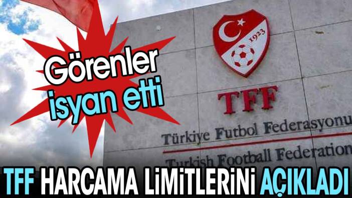 TFF harcama limitlerini açıkladı. Görenler isyan etti