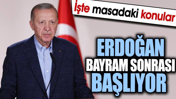 Erdoğan bayram sonrası başlıyor. İşte masadaki konular