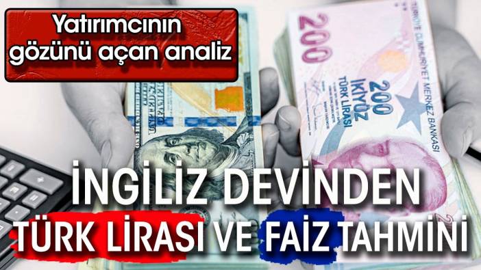 Dev bankadan Türk lirası ve faiz için yeni tahmin. Yatırımcının gözünü açan analiz