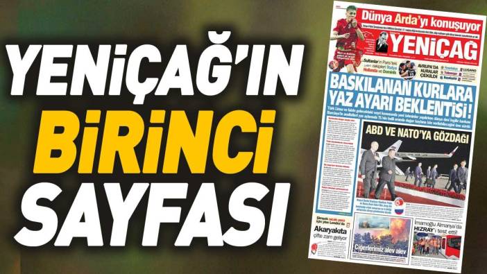 Yeniçağ Gazetesi'nin 1. sayfası