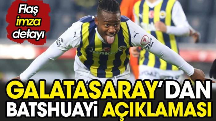 Galatasaray'dan Batshuayi açıklaması. Flaş imza detayı