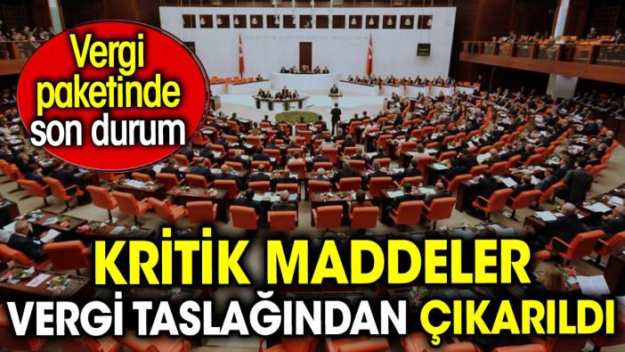 Kritik maddeler vergi taslağından çıkarıldı. Vergi paketinde son durum