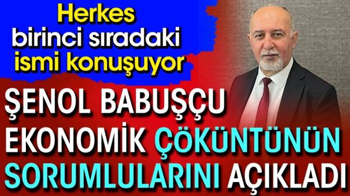 Şenol Babuşçu ekonomik çöküntünün sorumlularını açıkladı. Herkes birinci sıradaki ismi konuşuyor