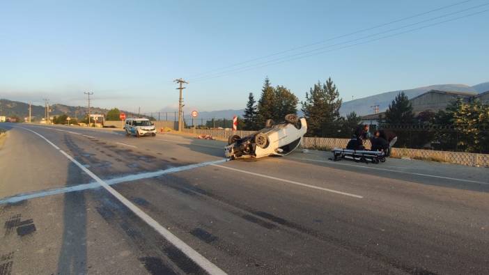 Bolu'da trafik kazası. 1 yaralı