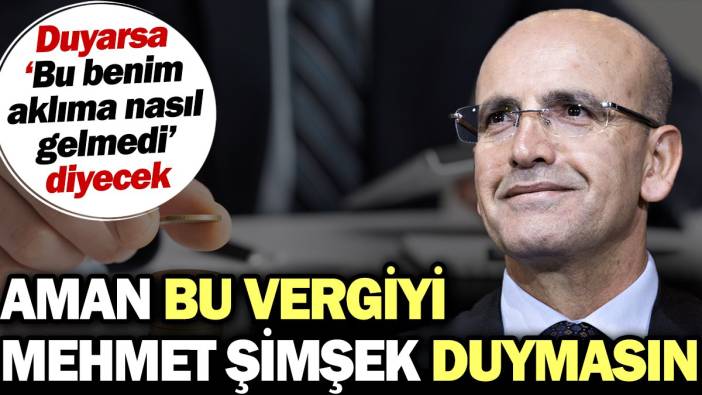 Aman bu vergiyi Mehmet Şimşek duymasın. Duyarsa 'Bu benim aklıma nasıl gelmedi?' diyecek