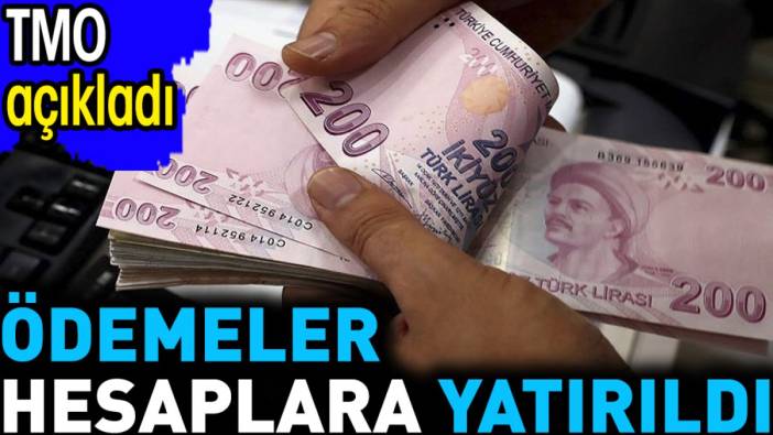 Ödemeler hesaplara yatırıldı. TMO açıkladı