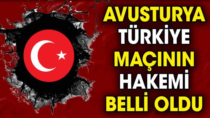 Avusturya Türkiye maçının hakemi açıklandı