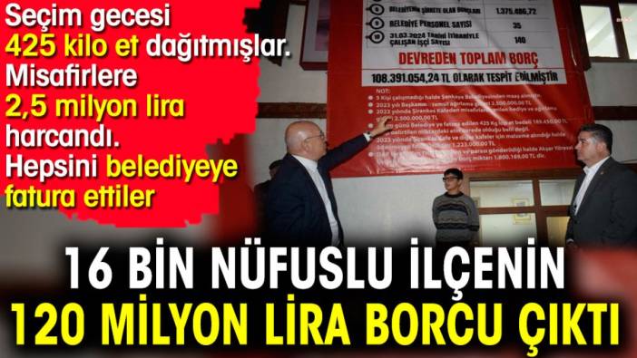 16 bin nüfuslu ilçenin 120 milyon lira borcu çıktı