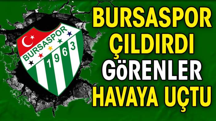 Bursaspor çıldırdı. Görenler havaya uçtu