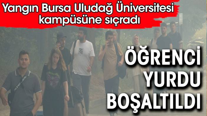 Bursa'daki anız yangını üniversite kampüsüne sıçradı. Öğrenci yurdu boşaltıldı