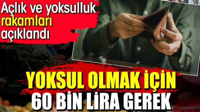 Yoksul olmak için 60 bin lira gerek. Açlık ve yoksulluk rakamları açıklandı