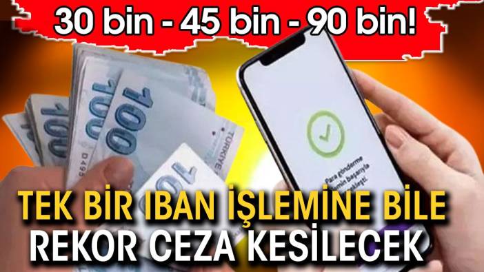 Tek bir IBAN işlemine bile rekor ceza kesilecek. 30 bin, 45 bin, 90 bin