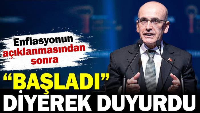 Mehmet Şimşek enflasyonun açıklanmasından sonra 'Başladı' diyerek duyurdu