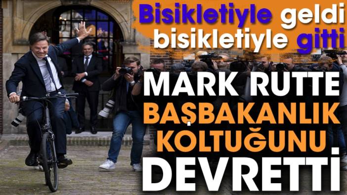 Mark Rutte başbakanlık koltuğunu devretti. Bisikletiyle geldi bisikletiyle gitti