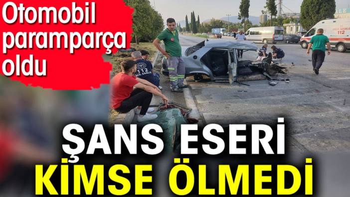 Otomobil paramparça oldu şans eseri kimse ölmedi