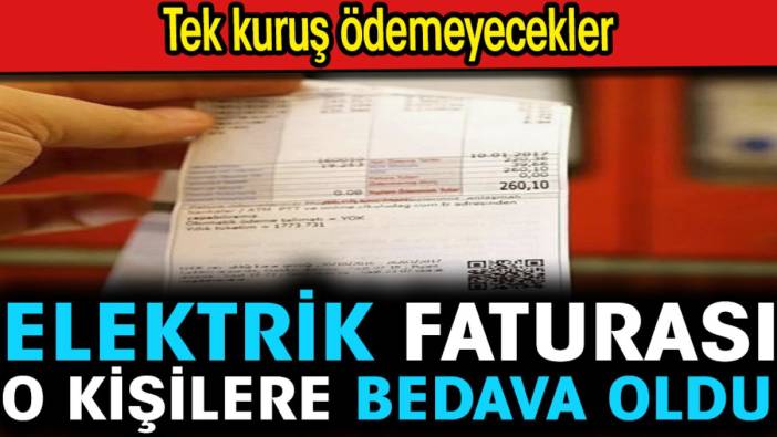 Elektrik faturası o kişilere bedava oldu. Tek kuruş ödemeyecekler