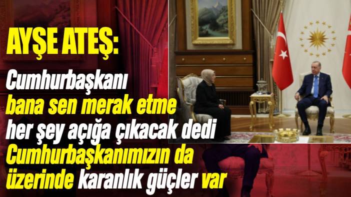 Ayşe Ateş: Cumhurbaşkanı bana her şey açığa çıkacak dedi. Cumhurbaşkanımızın da üzerinde karanlık güçler var