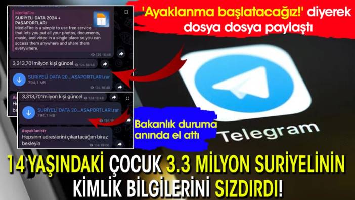 14 Yaşındaki çocuk 3.3 milyon Suriyelinin kimlik bilgilerini sızdırdı!