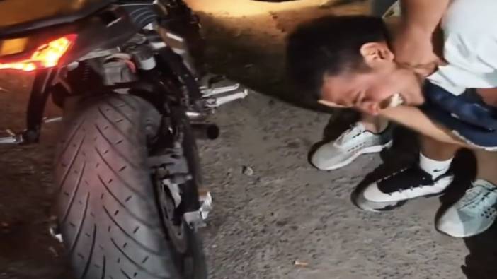 Motosikletliye kendi motoruyla öyle bir ders verdiler ki