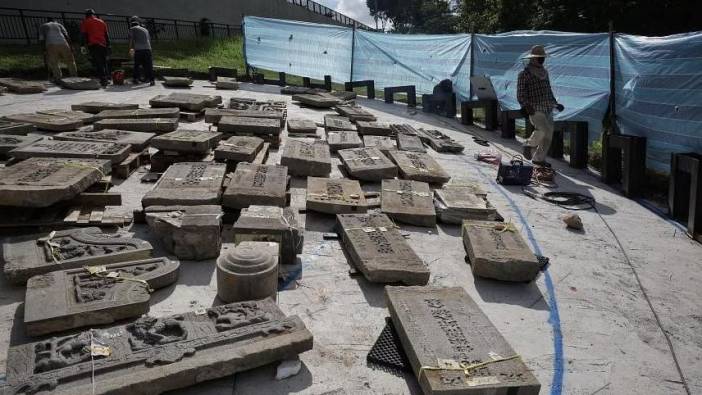 Yol çalışmalarında kaldırılan mezar taşları sergilenecek