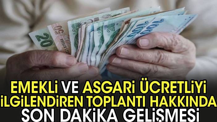 Emekli ve asgari ücretliyi ilgilendiren toplantı hakkında son dakika gelişmesi