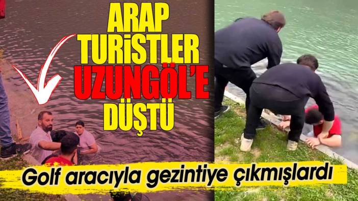 Arap turistler Uzungöl’e düştü. Golf aracıyla gezintiye çıkmışlardı