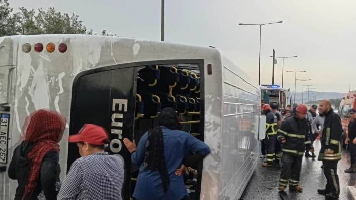 Tarım işçilerini taşıyan otobüs devrildi. Çok sayıda yaralı var