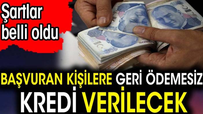 Başvuran kişilere geri ödemesiz kredi verilecek. Şartlar belli oldu