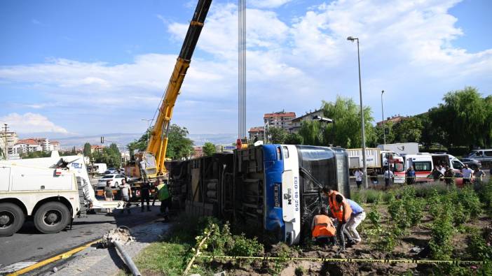 Ankara'da EGO otobüsü devrildi: 5 yaralı