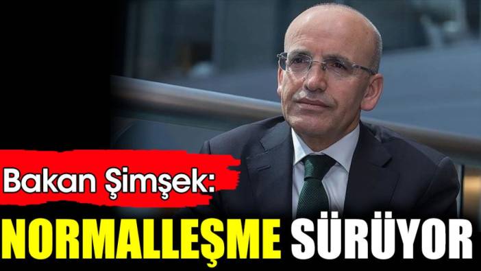 Bakan Şimşek: Normalleşme sürüyor