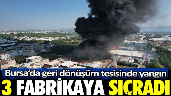 Bursa’da geri dönüşüm tesisinde yangın! 3 fabrikaya sıçradı
