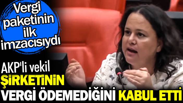 AKP'li vekil şirketinin vergi ödemediğini kabul etti. Vergi paketinin ilk imzacısıydı