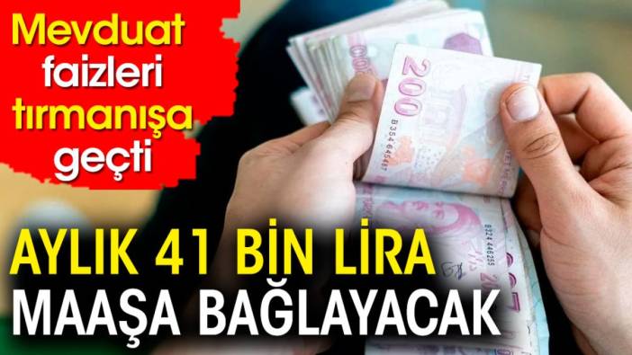 Mevduat faizleri tırmanışa geçti. Aylık 41 bin lira maaş bağlıyor