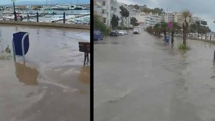 Mudanya'da sağanak, sahil yolunu göle çevirdi