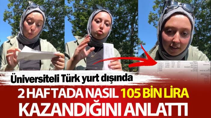 Üniversiteli Türk yurt dışında iki haftada nasıl 105 bin lira kazandığını anlattı