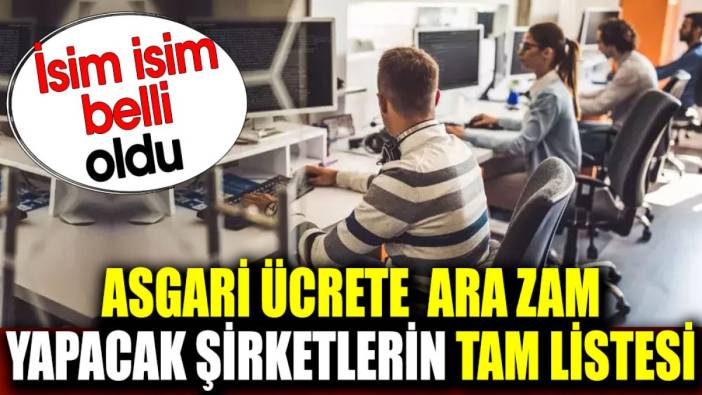 Asgari ücrete ara zam yapacak şirketlerin tam listesi. İsim isim belli oldu