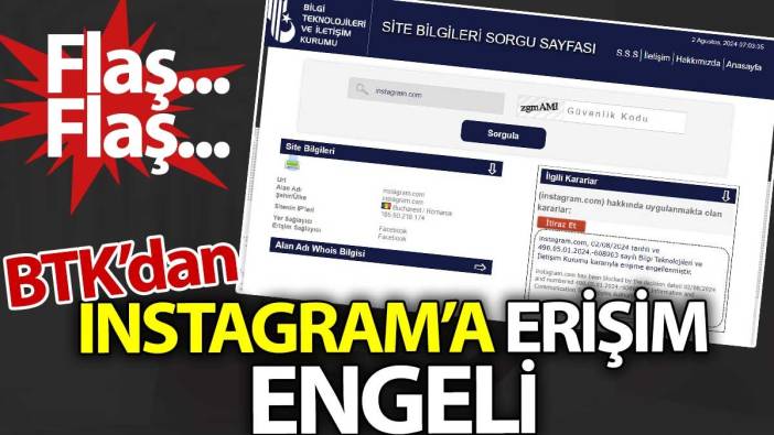 Flaş... Flaş... BTK'dan Instagram'a erişim engeli