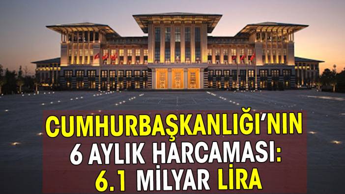 Cumhurbaşkanlığı’nın 6 aylık harcaması 6.1 milyar lira