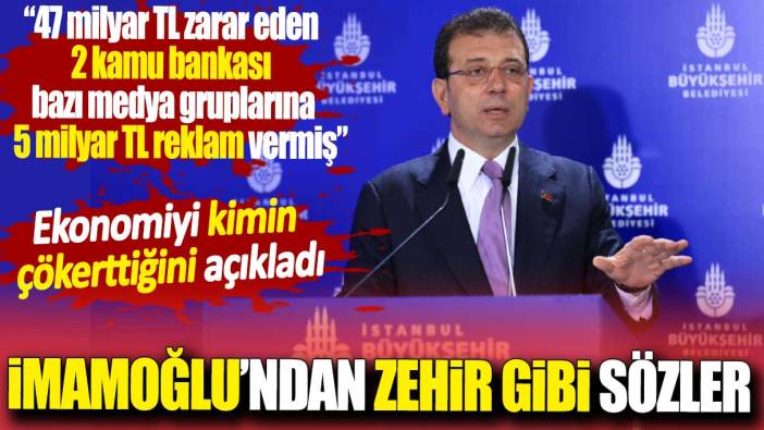 Ekonomiyi kimin çökerttiğini açıkladı. İmamoğlu’ndan zehir gibi sözler