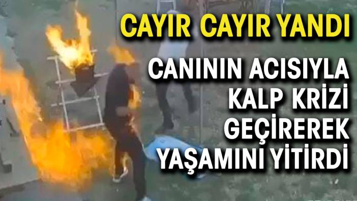 Cayır cayır yandı. Canın acısından kalp krizi geçirerek öldü