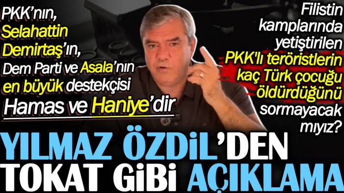 Yılmaz Özdil’den tokat gibi açıklama: PKK’nın Selahattin Demirtaş’ın Dem Parti ve Asala’nın en büyük destekçisi Hamas ve Haniye’dir