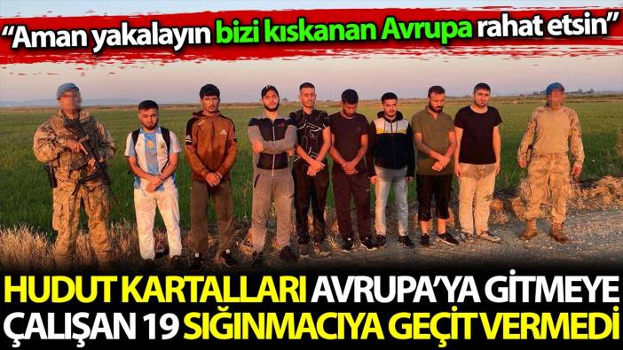 Hudut Kartalları Avrupa'ya gitmeye çalışan 19 sığınmacıya geçit vermedi. 'Aman yakalayın bizi kıskanan Avrupa rahat etsin'