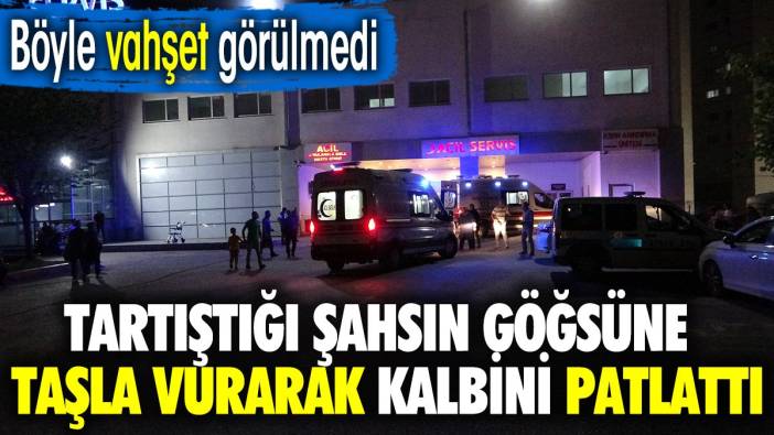 Tartıştığı şahsın göğsüne taşla vurarak kalbini patlattı