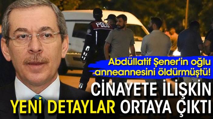 Abdüllatif Şener'in oğlu anneannesini öldürmüştü! Cinayete ilişkin yeni detaylar ortaya çıktı