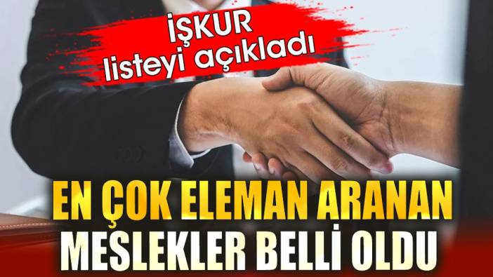 En çok eleman aranan meslekler belli oldu. İŞKUR listeyi açıkladı