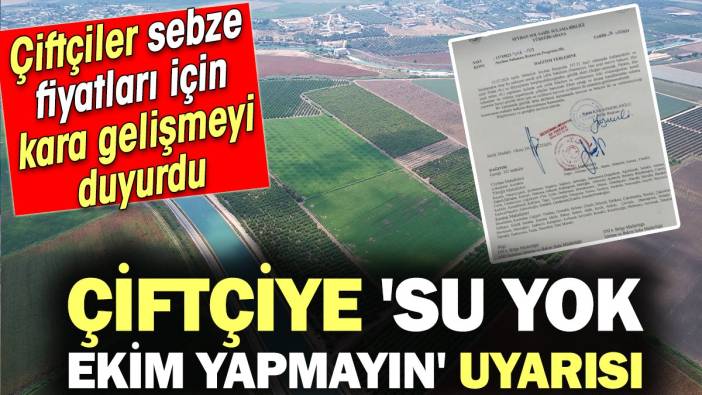 Çiftçiler sebze fiyatları için kara gelişmeyi duyurdu! Su yok ekim yapmayın uyarısı