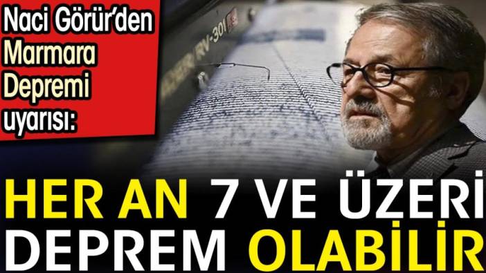 Her an 7 ve üzeri deprem olabilir. Naci Görür’den Marmara Depremi uyarısı